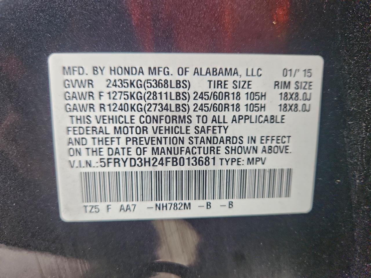 2015 ACURA MDX photo 12