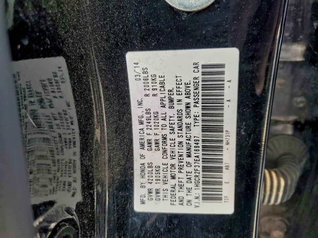 2014 HONDA ACCORD LX photo 12