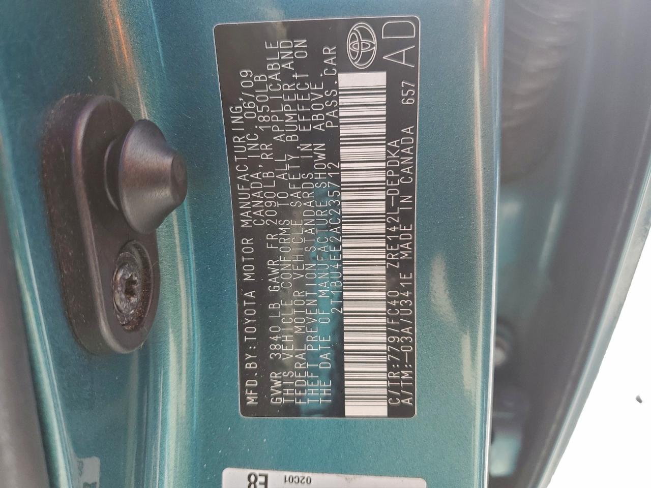 2010 TOYOTA COROLLA BASE photo 12