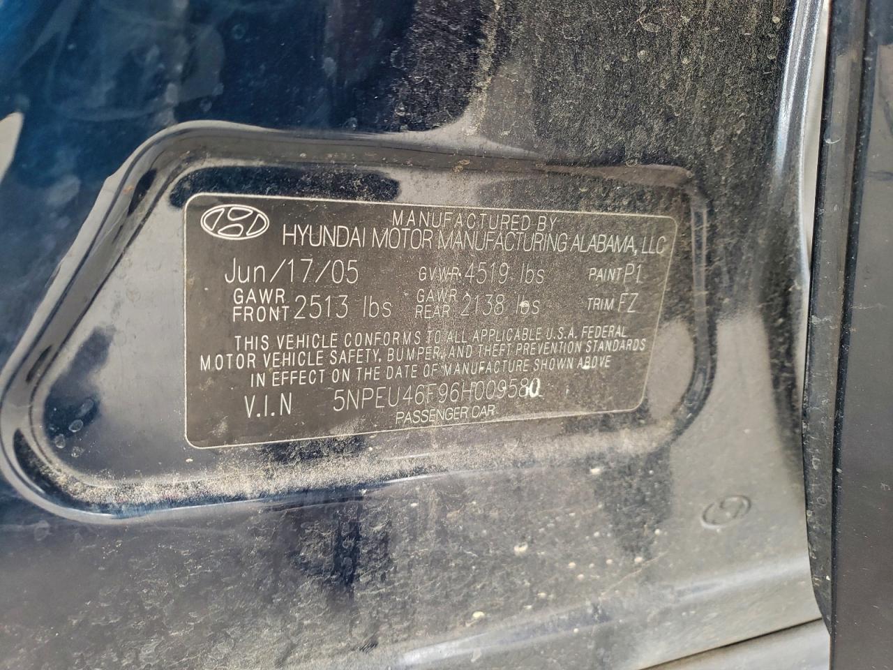 2006 HYUNDAI SONATA GLS photo 12
