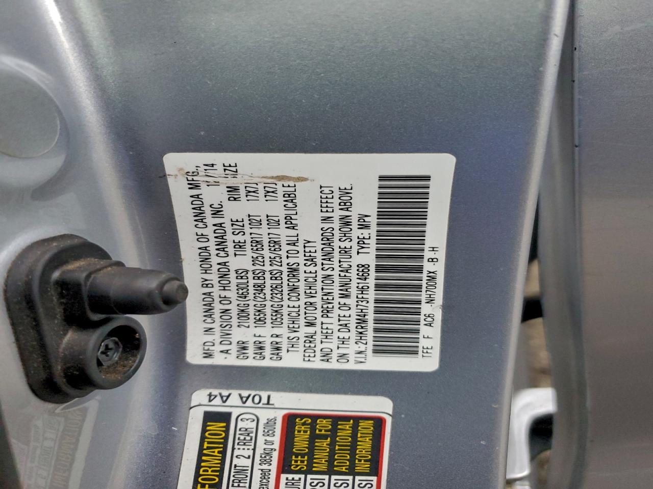 2015 HONDA CR-V EXL photo 12