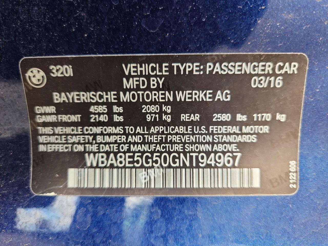 2016 BMW 320 XI photo 12