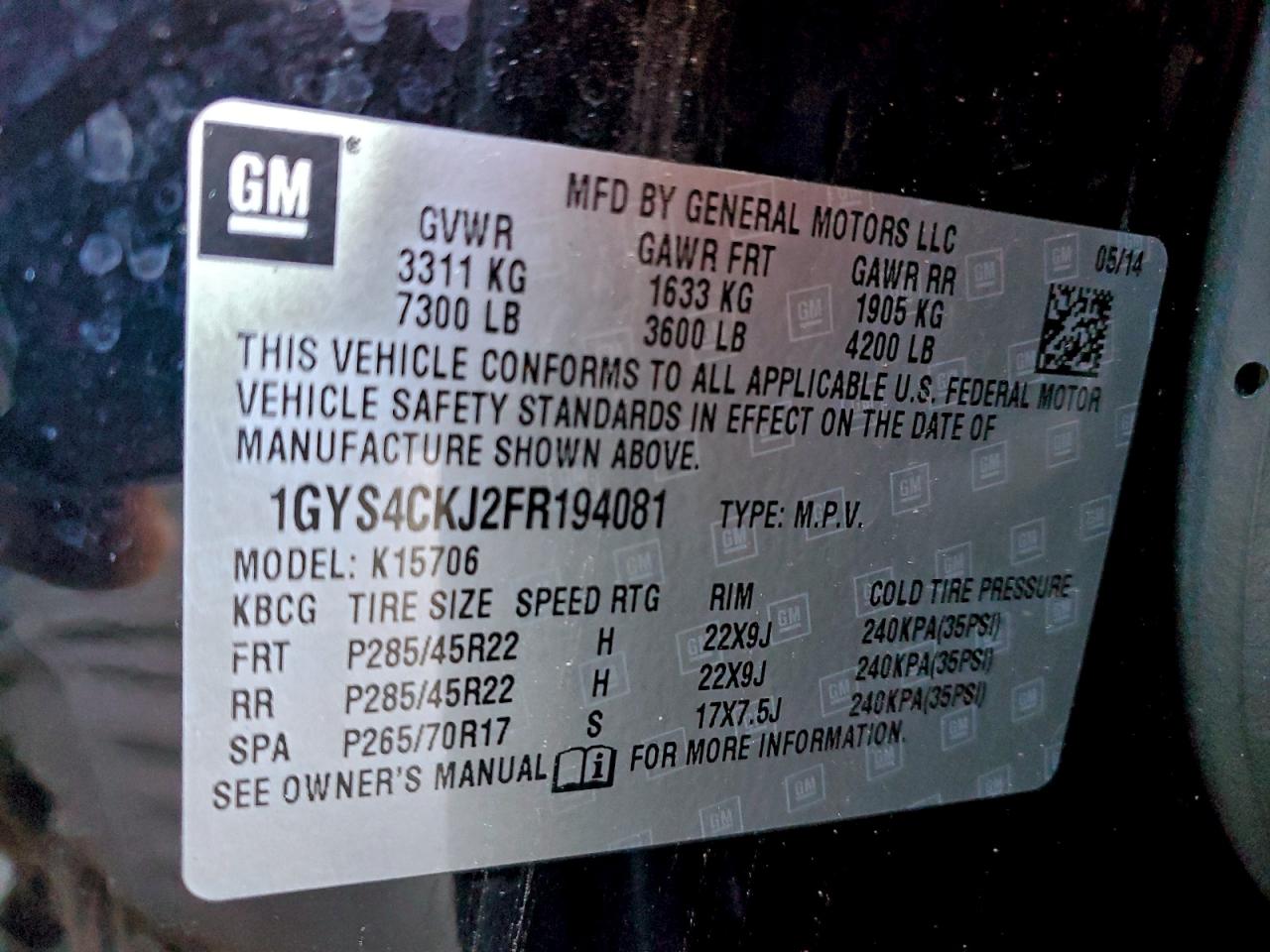 2015 CADILLAC ESCALADE PREMIUM photo 13