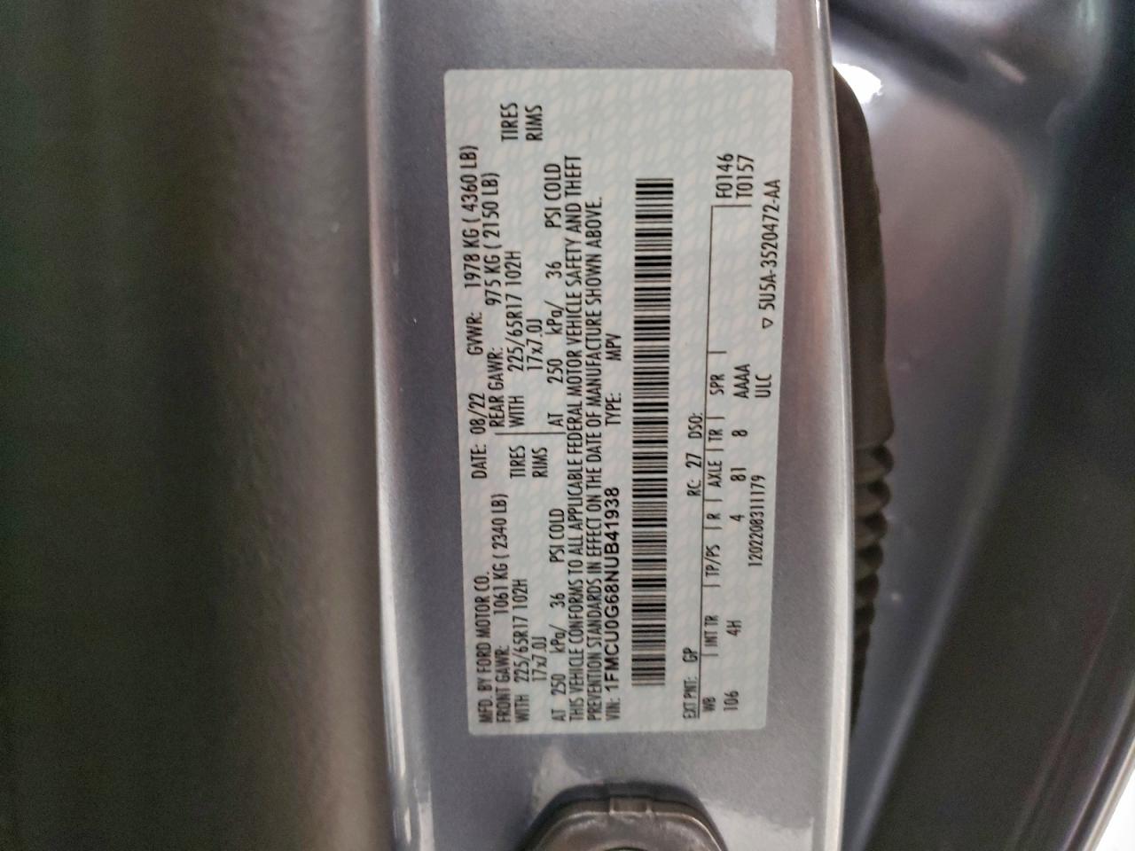 2022 FORD ESCAPE SE photo 13