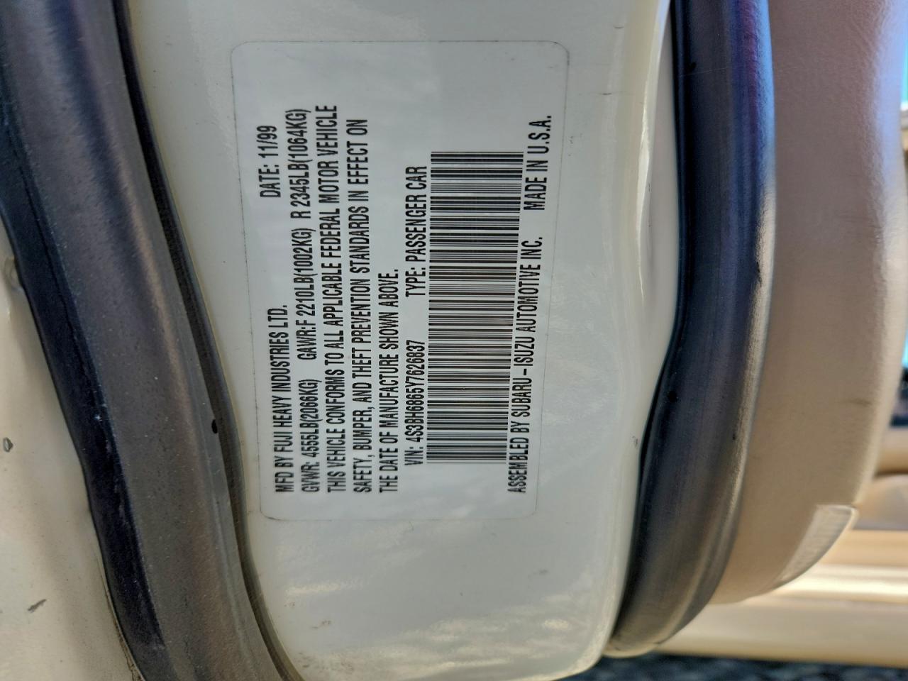 2000 SUBARU LEGACY OUTBACK LIMITED photo 12