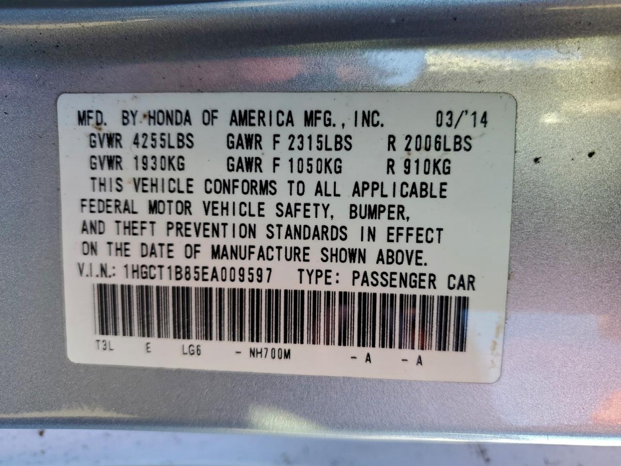 2014 HONDA ACCORD EXL photo 13