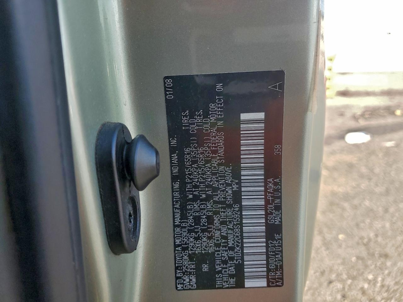 2008 TOYOTA SIENNA XLE photo 13