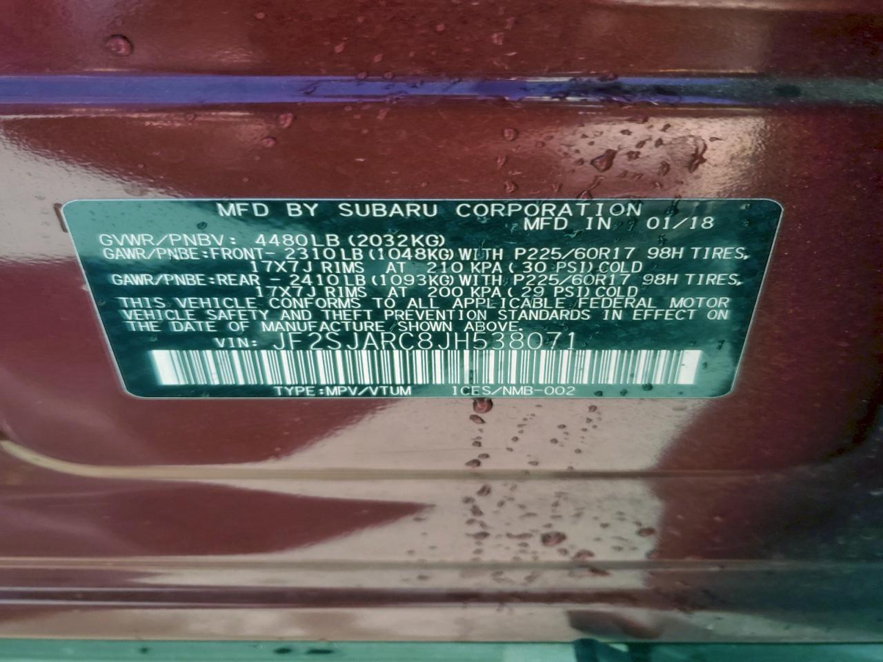 2018 SUBARU FORESTER 2.5I LIMITED photo 13