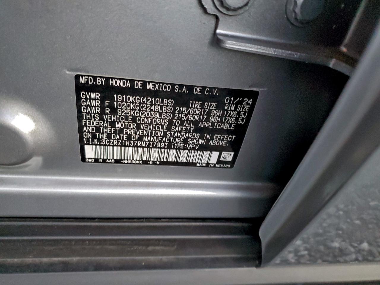 2024 HONDA HR-V LX photo 12