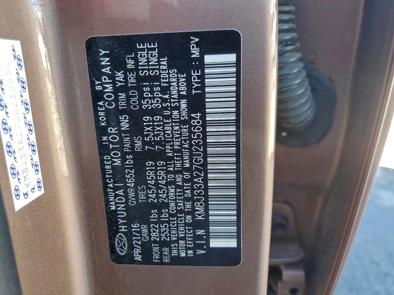 2016 HYUNDAI TUCSON LIMITED photo 13