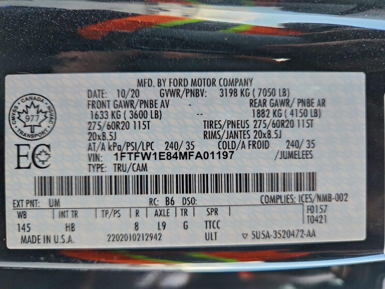 2021 FORD F150 SUPERCREW photo 13