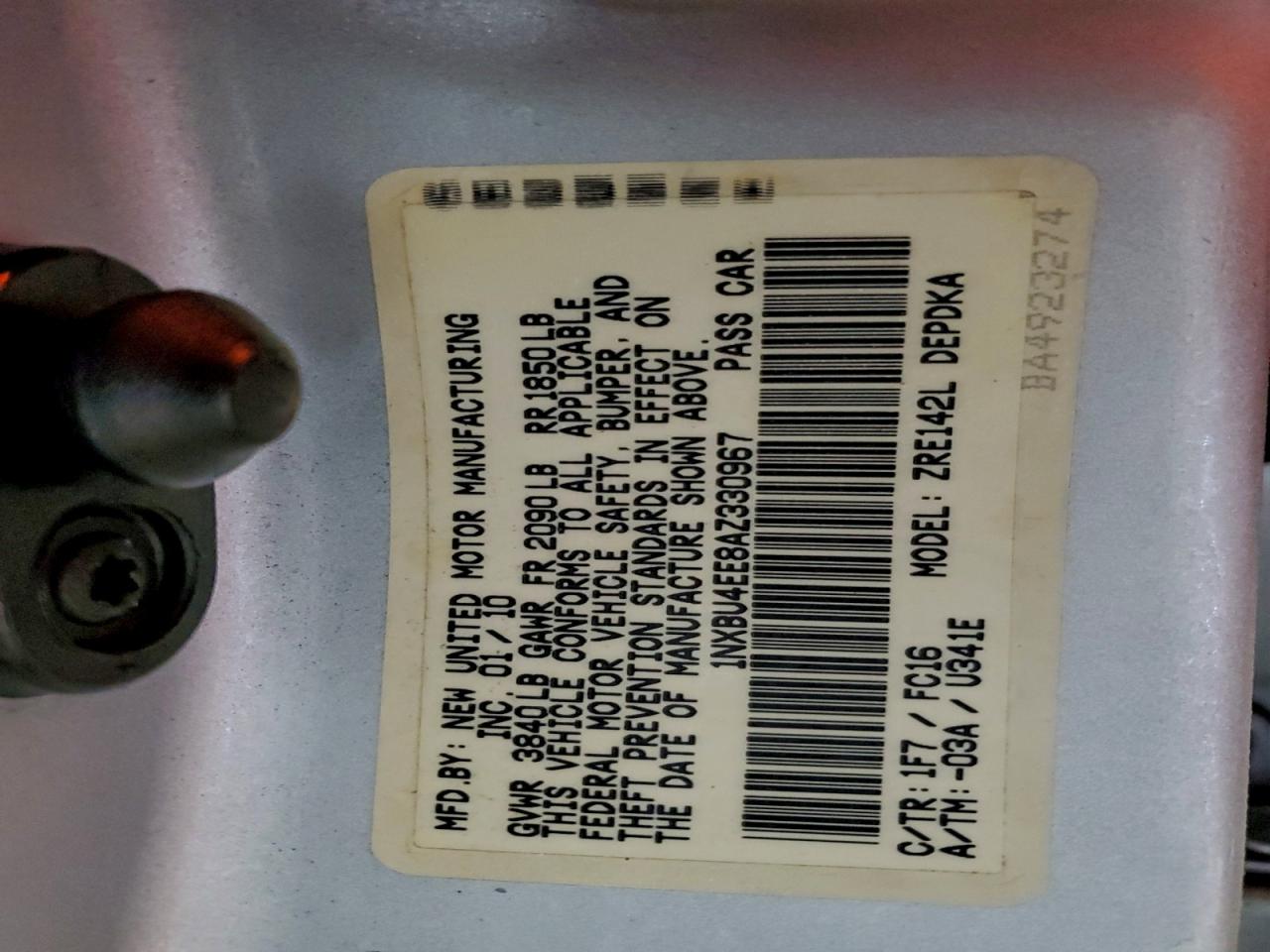 2010 TOYOTA COROLLA BASE photo 12