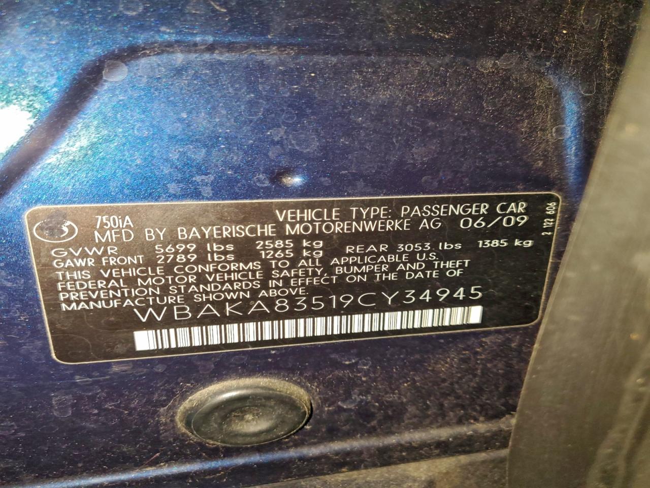 2009 BMW 750 I photo 12