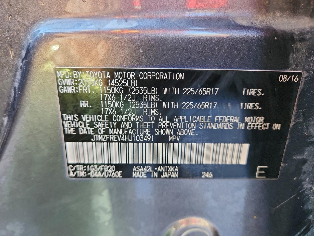 2017 TOYOTA RAV4 LE photo 13