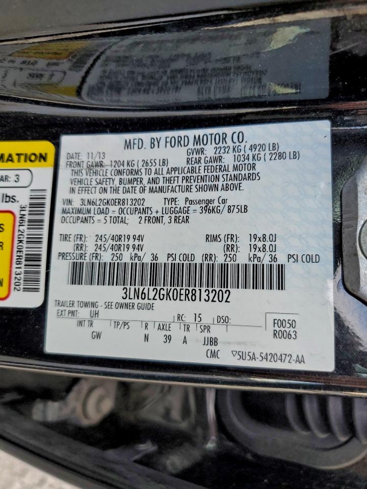 2014 LINCOLN MKZ photo 12