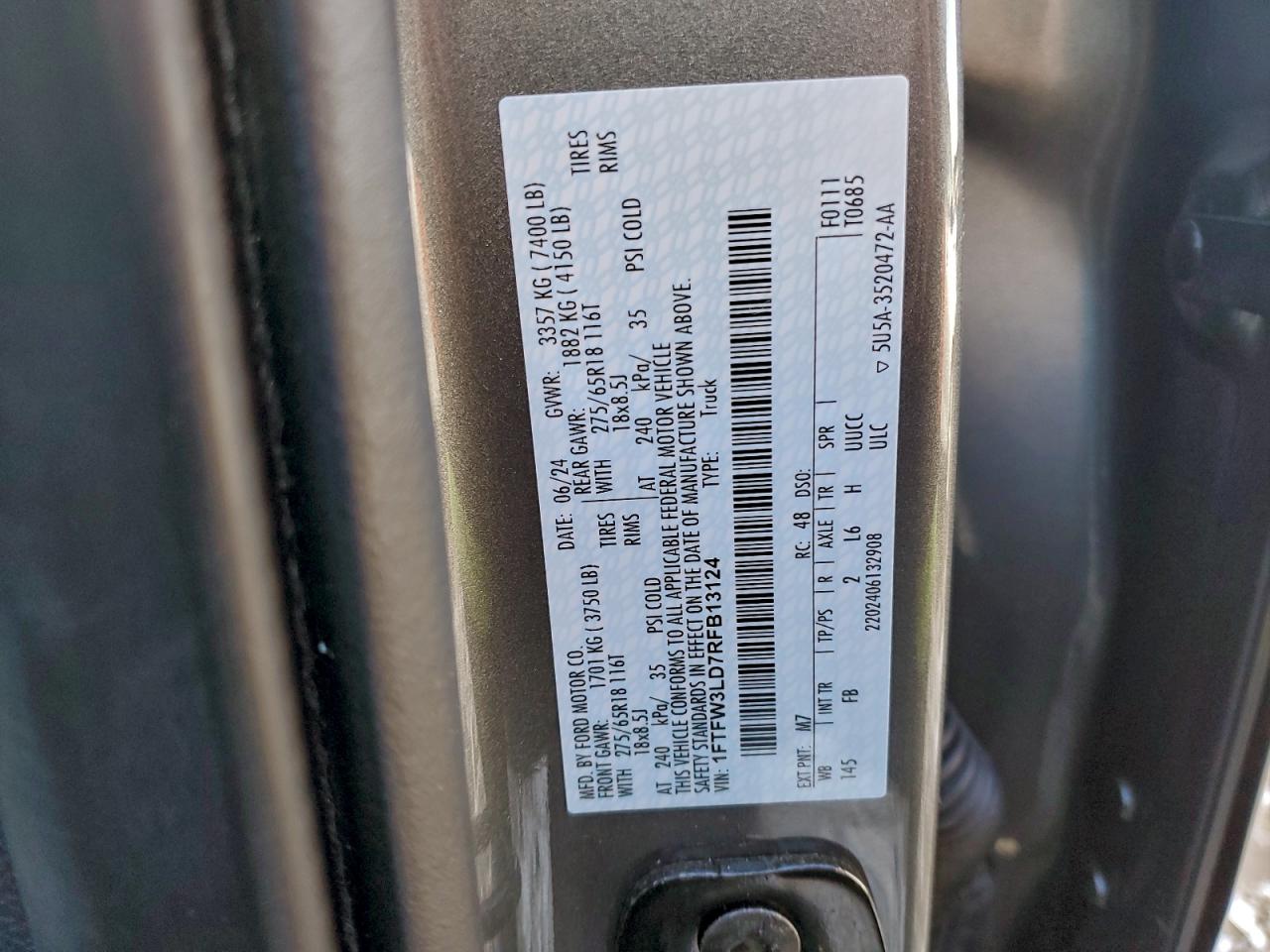 2024 FORD F150 XLT photo 12