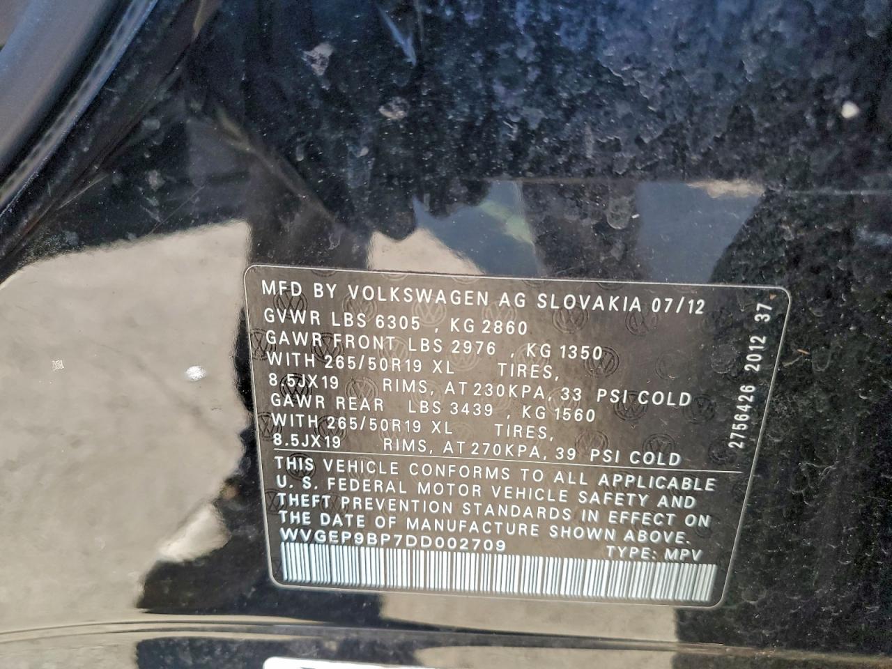 2013 VOLKSWAGEN TOUAREG V6 TDI photo 14