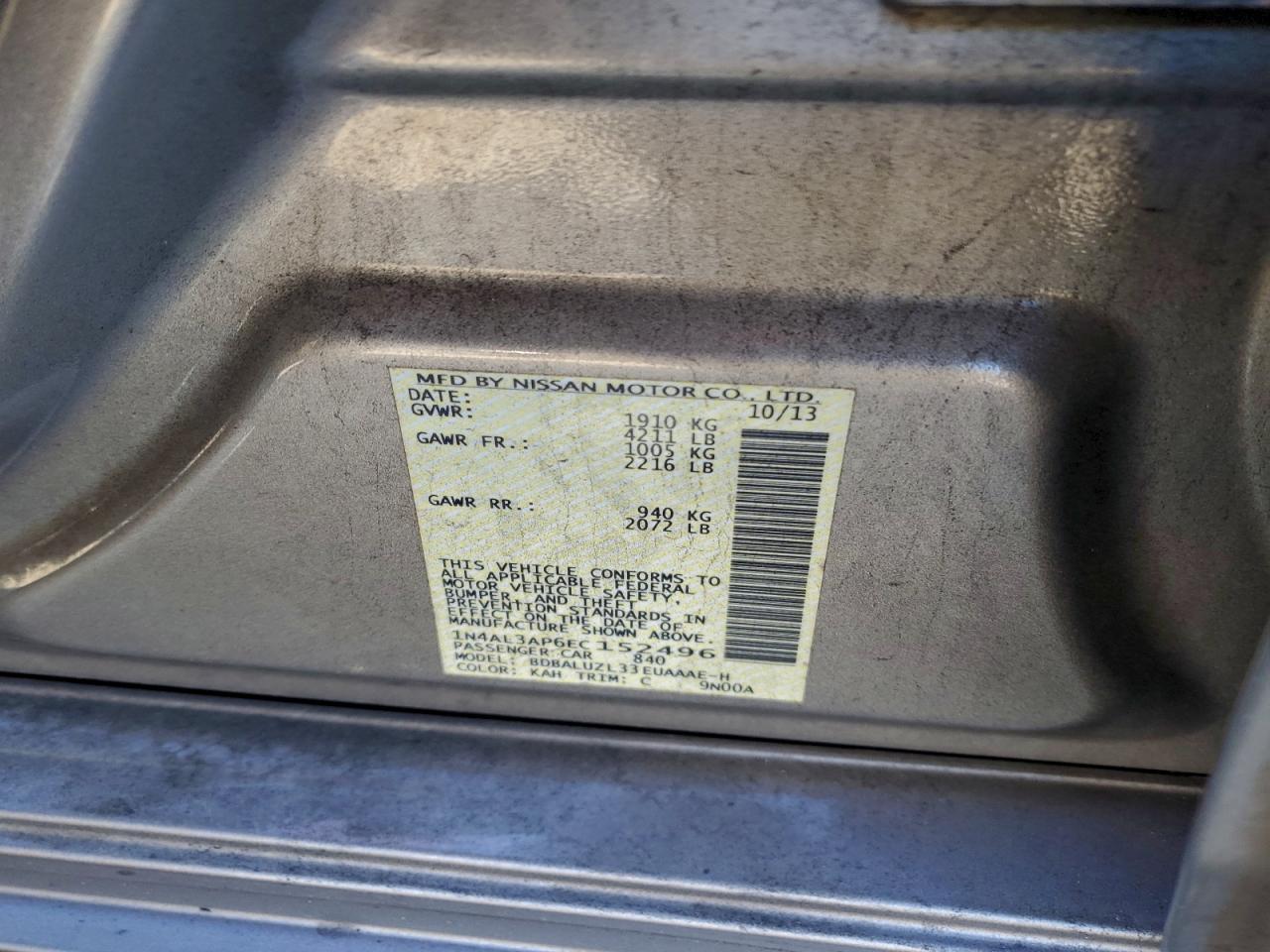 2014 NISSAN ALTIMA 2.5 photo 12