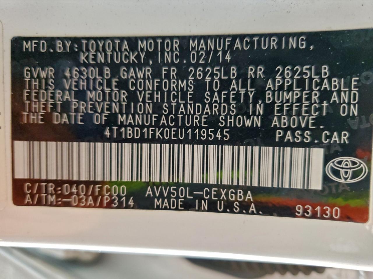 2014 TOYOTA CAMRY HYBRID photo 12