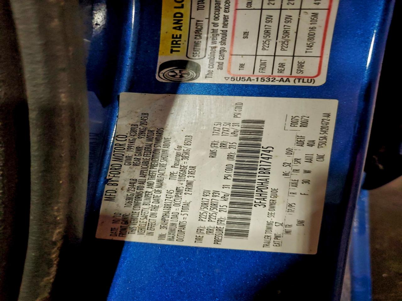 2011 FORD FUSION SE photo 12