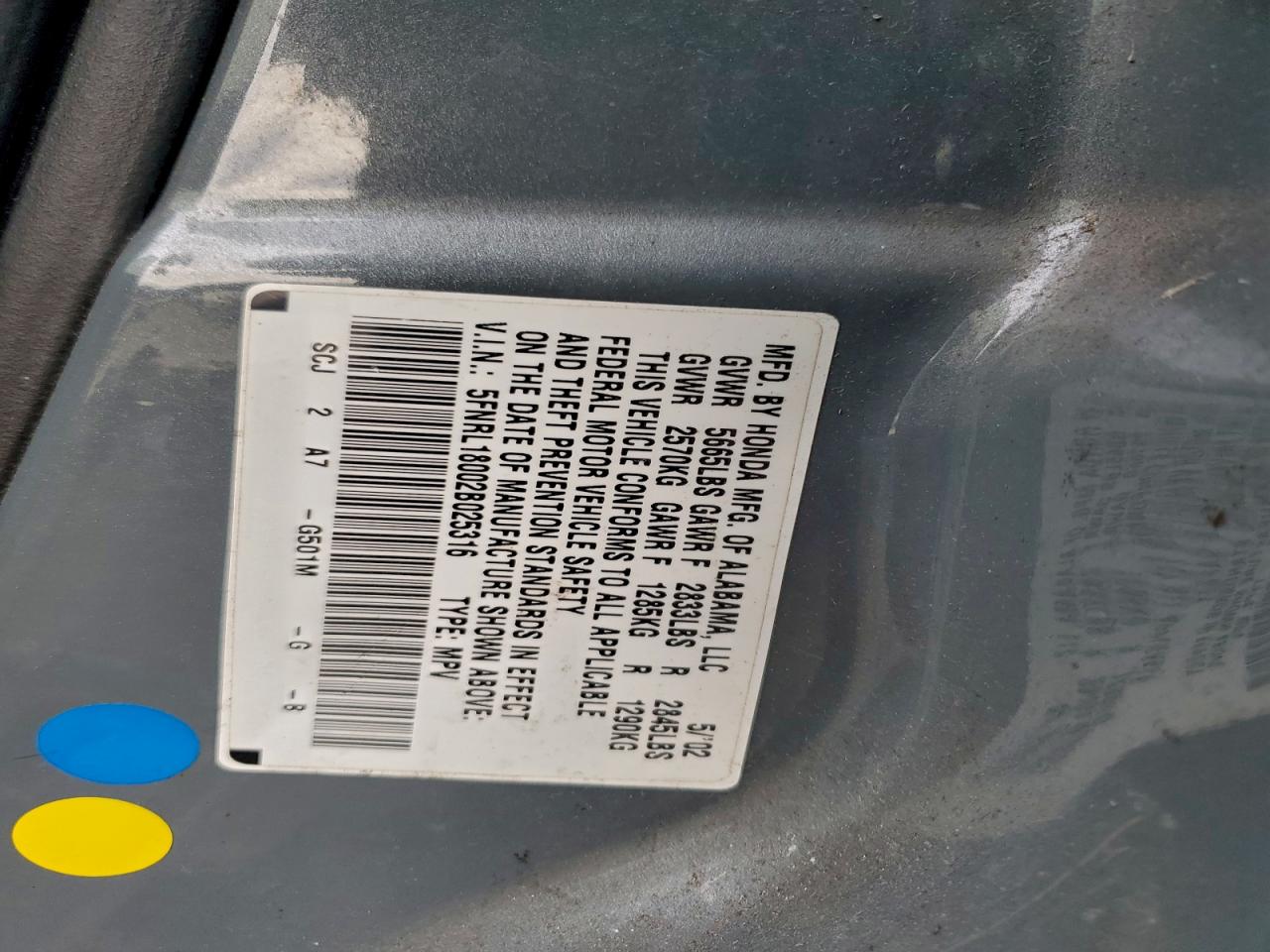 2002 HONDA ODYSSEY EXL photo 13