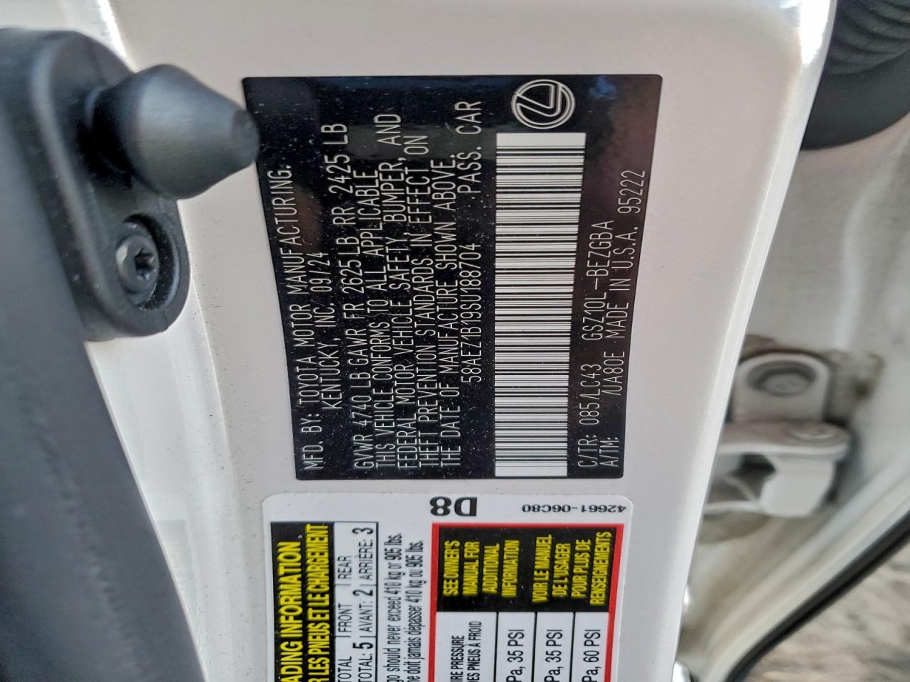 2025 LEXUS ES 350 BASE photo 12