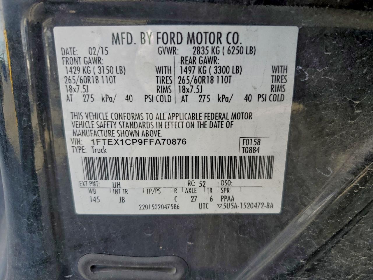 2015 FORD F150 SUPER CAB photo 23