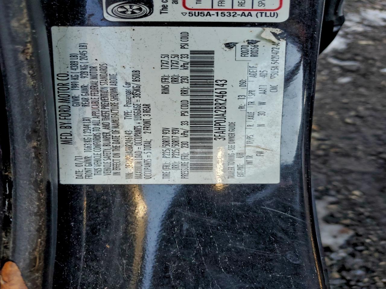 2011 FORD FUSION SEL photo 12