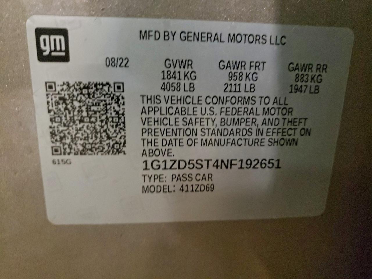 2022 CHEVROLET MALIBU LT photo 12