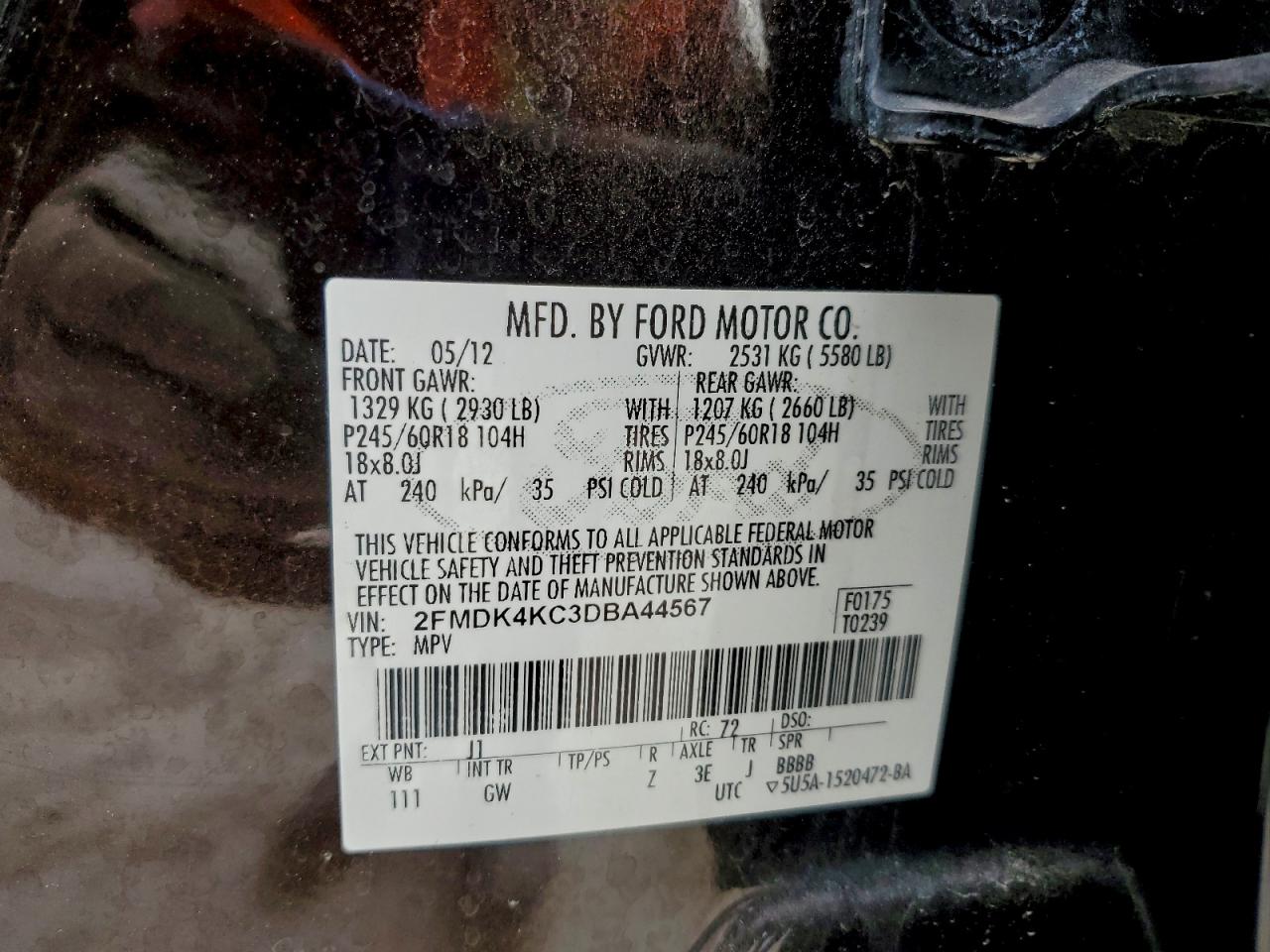 2013 FORD EDGE LIMITED photo 13