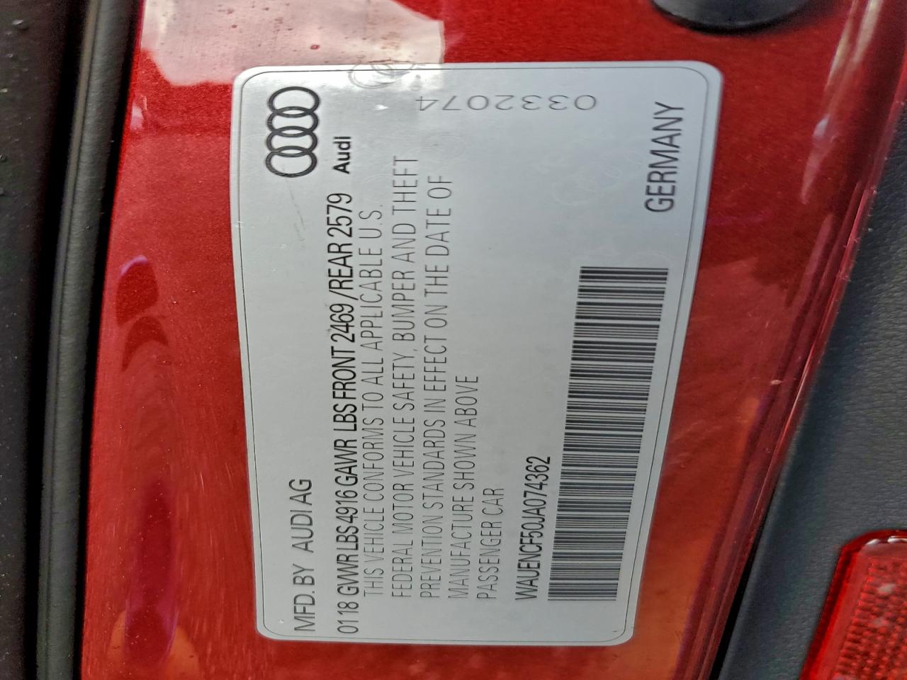 2018 AUDI A5 PREMIUM PLUS S-LINE photo 12