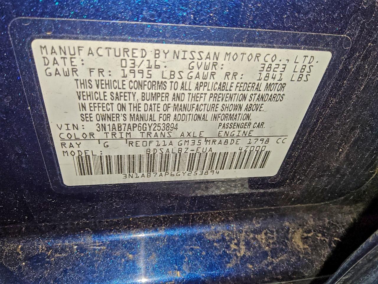 2016 NISSAN SENTRA S photo 12
