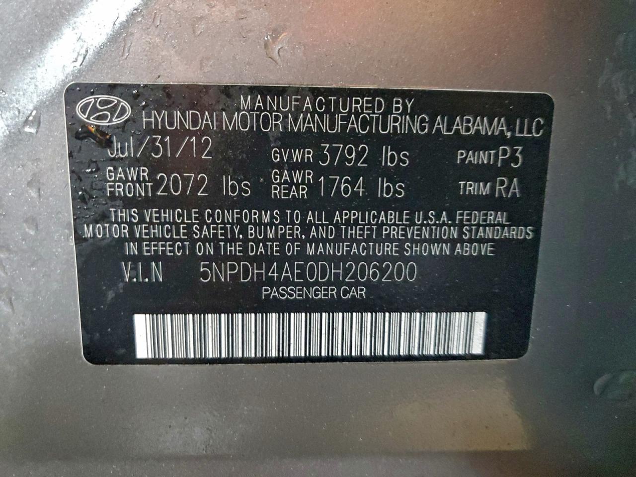 2013 HYUNDAI ELANTRA GLS photo 12