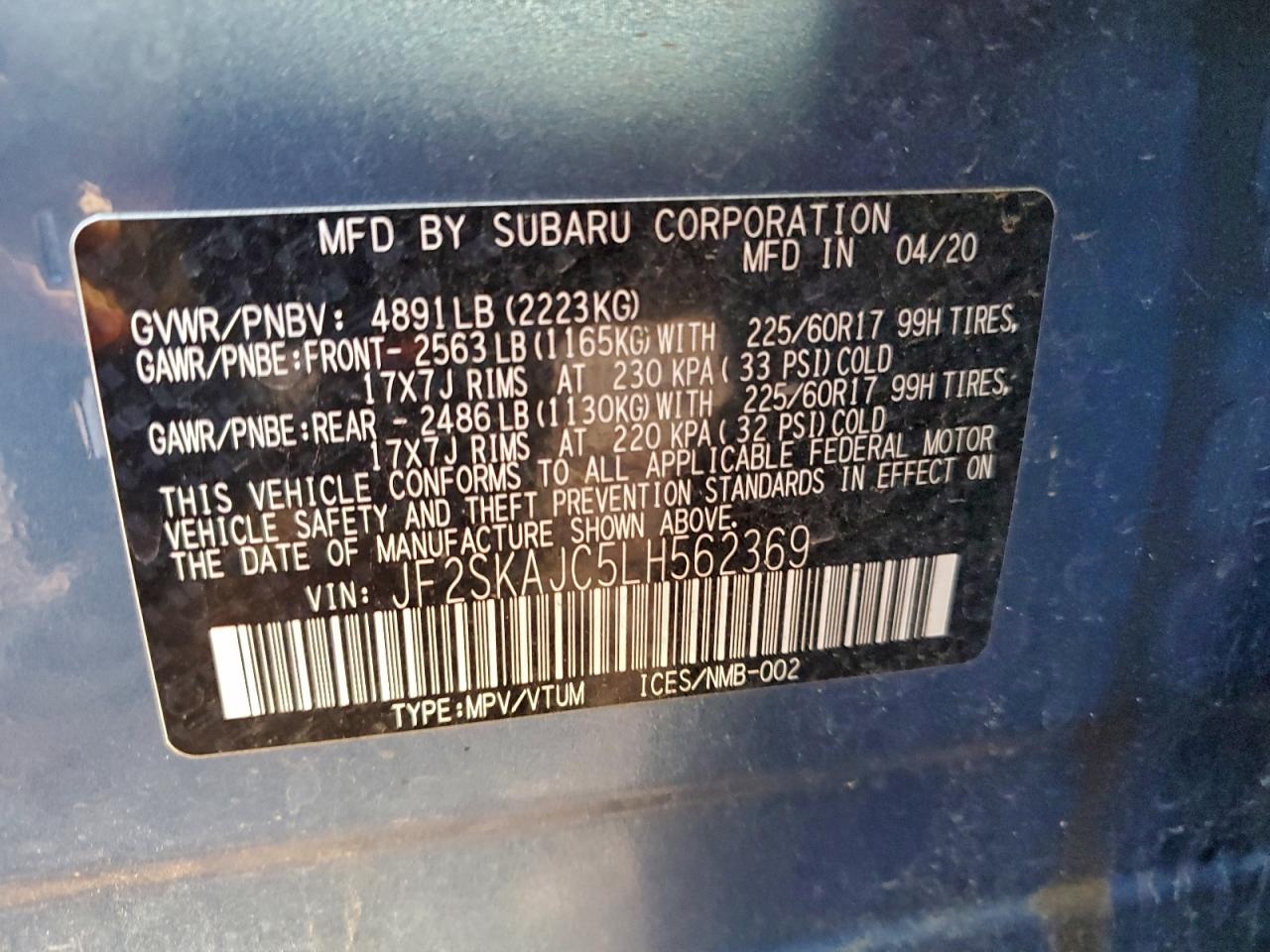 2020 SUBARU FORESTER PREMIUM photo 13
