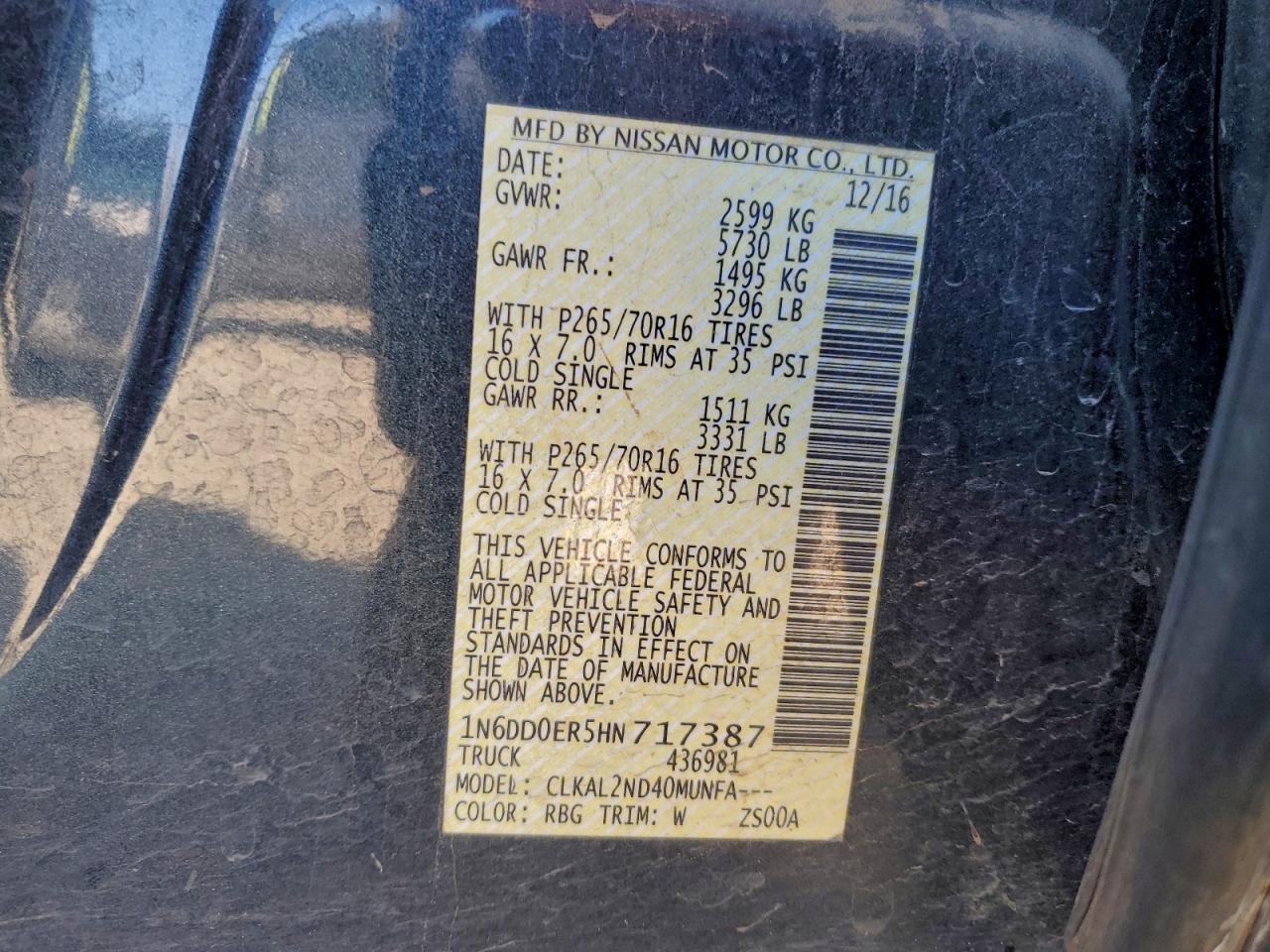 2017 NISSAN FRONTIER S photo 12