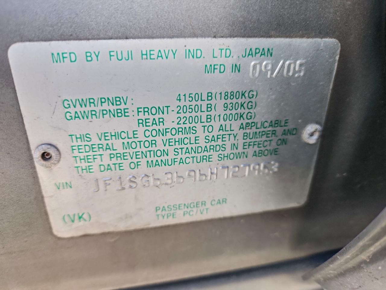 2006 SUBARU FORESTER 2.5X photo 13
