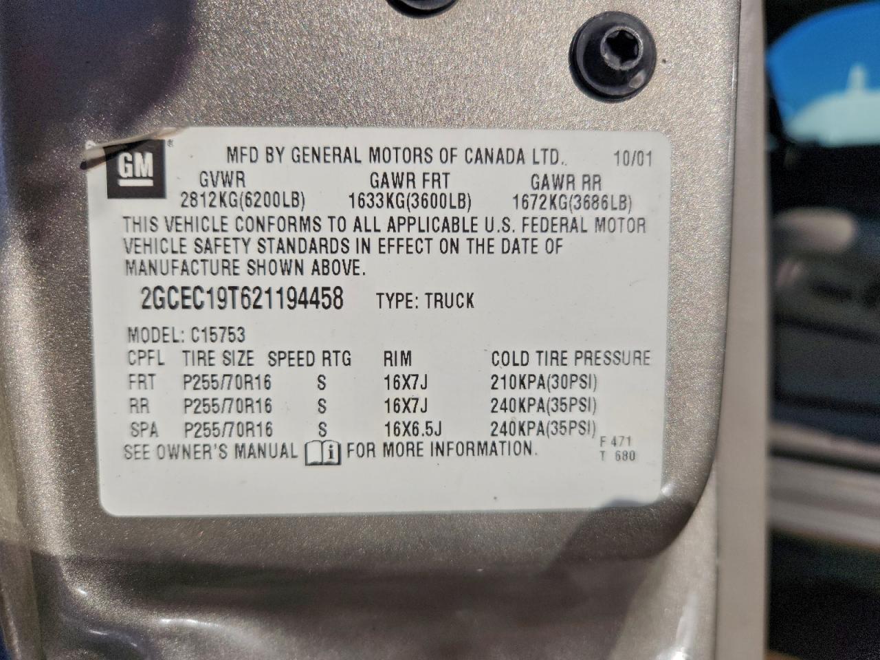 2002 CHEVROLET SILVERADO C1500 photo 13