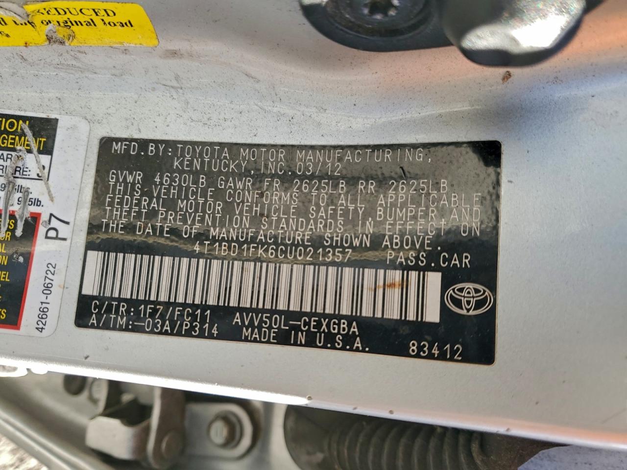 2012 TOYOTA CAMRY HYBRID photo 13