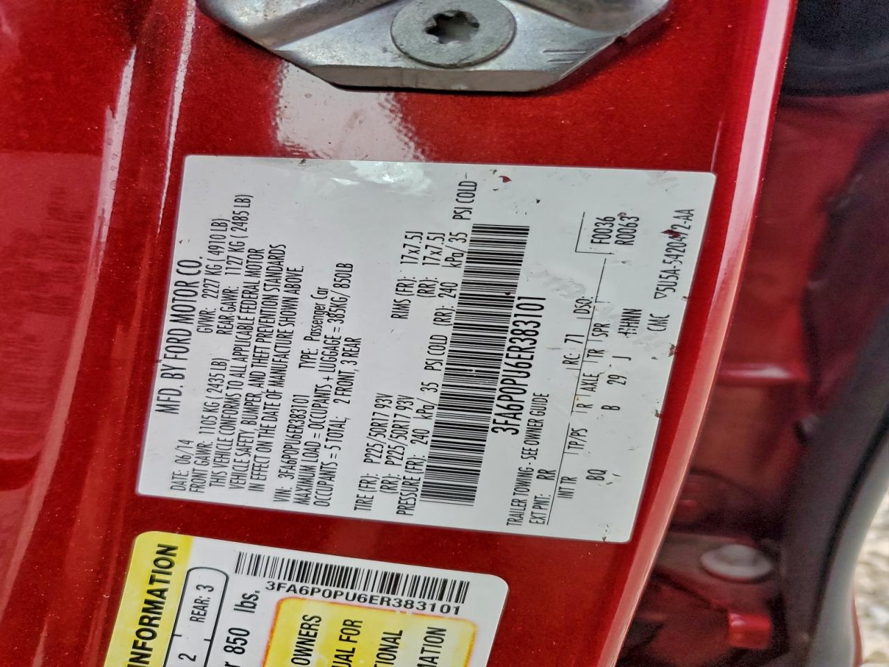 2014 FORD FUSION SE PHEV photo 12
