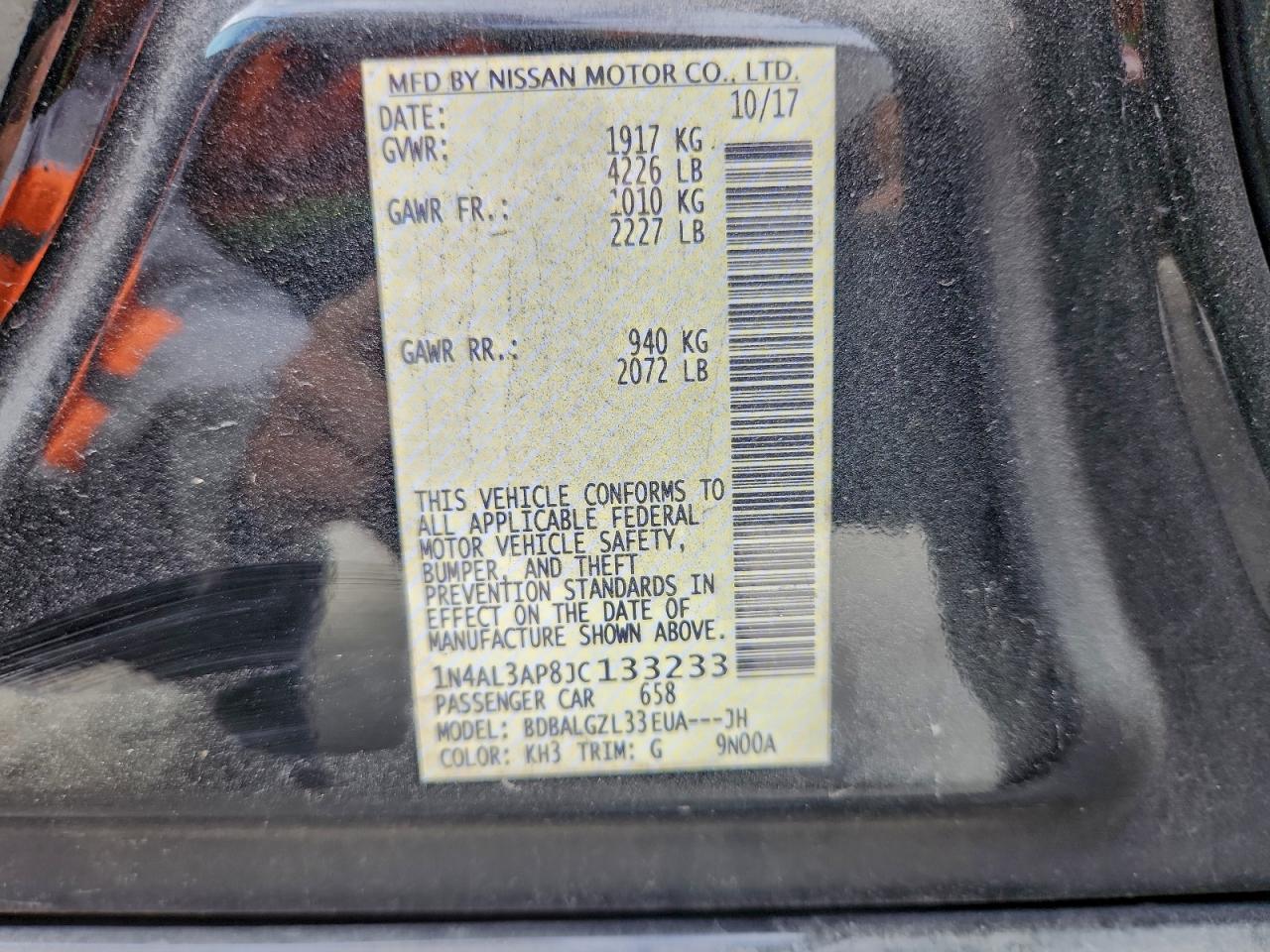 2018 NISSAN ALTIMA 2.5 photo 12