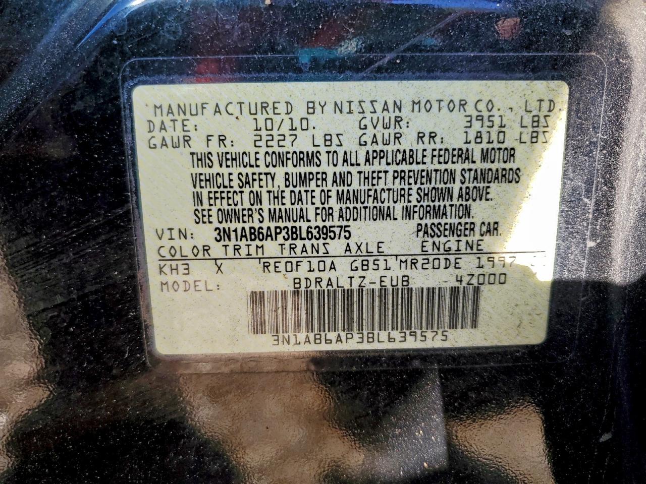 2011 NISSAN SENTRA 2.0 photo 12
