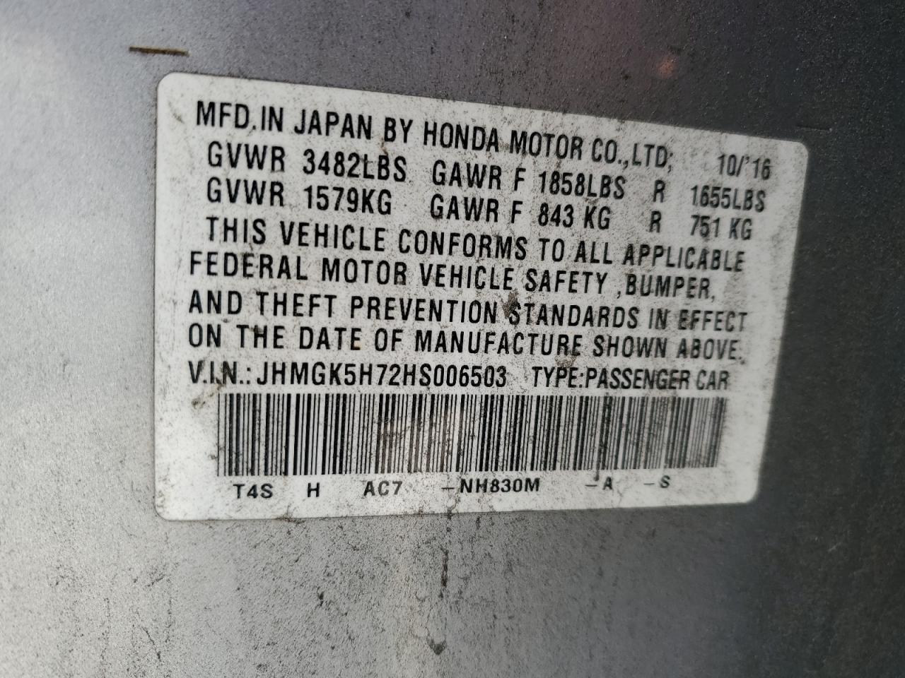 2017 HONDA FIT EX photo 12