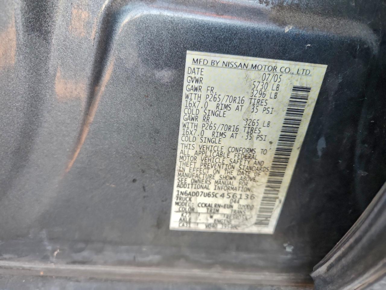 2005 NISSAN FRONTIER CREW CAB LE photo 12