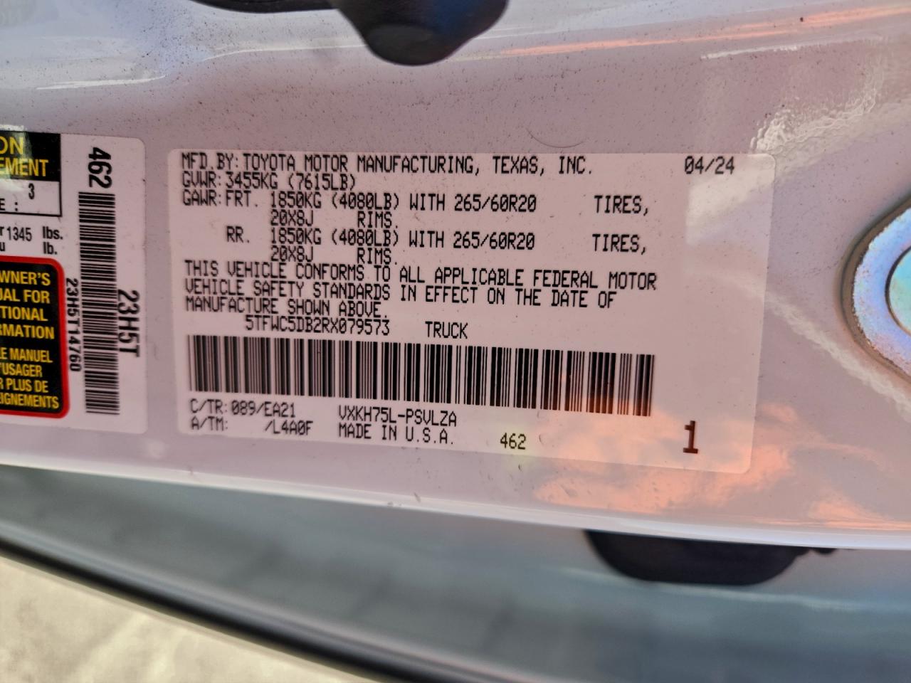 2024 TOYOTA TUNDRA CREWMAX LIMITED photo 12