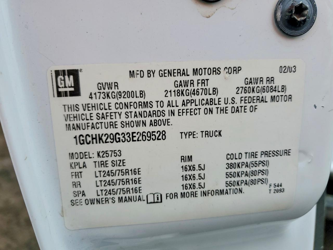 2003 CHEVROLET SILVERADO K2500 HEAVY DUTY photo 23