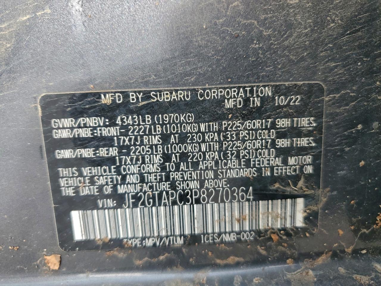2023 SUBARU CROSSTREK PREMIUM photo 13