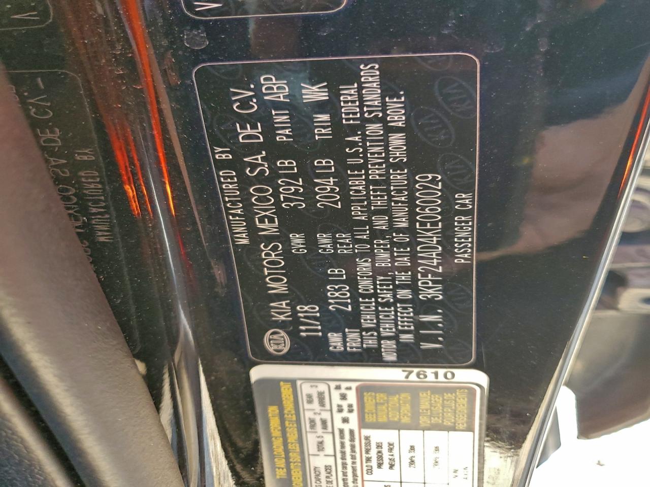 2019 KIA FORTE FE photo 12
