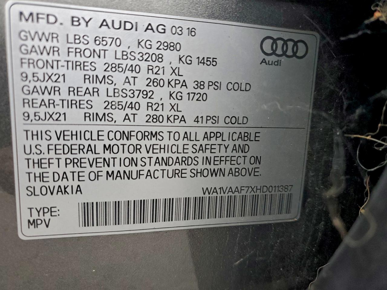 2017 AUDI Q7 PRESTIGE photo 13
