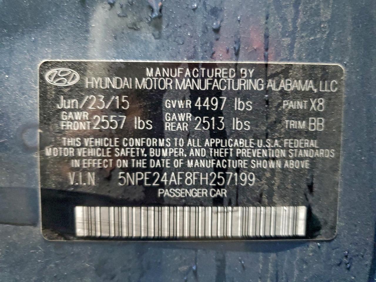 2015 HYUNDAI SONATA SE photo 12