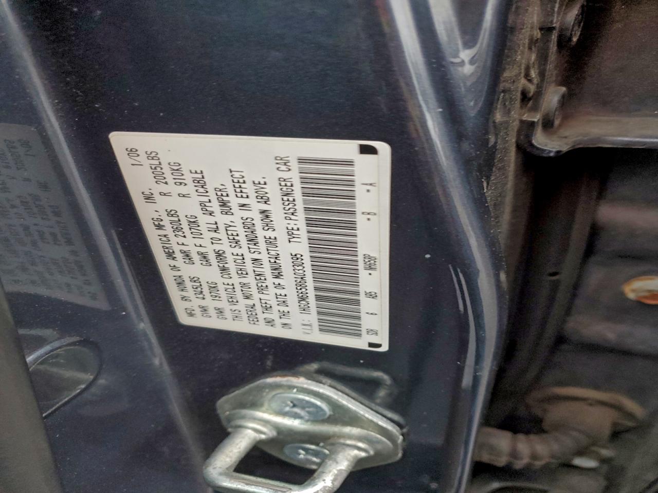 2006 HONDA ACCORD EX photo 12